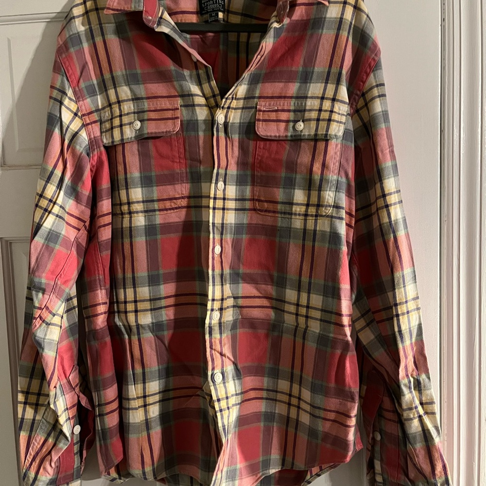 J. Crew Red and Yellow Plaid Casual Shirt
